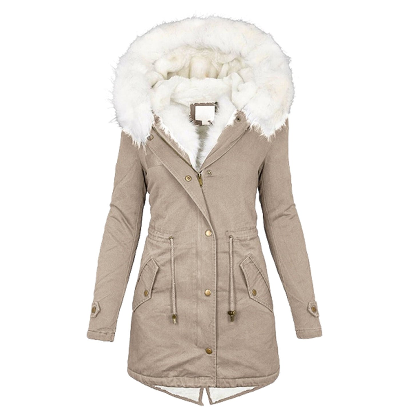 Women's cotton padded jacket with white collar LuxuryLifeWay Online Store