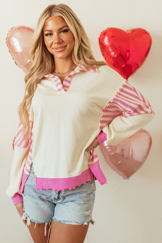 Juliana Patchwork Terry Knit Top LuxuryLifeWay Online Store