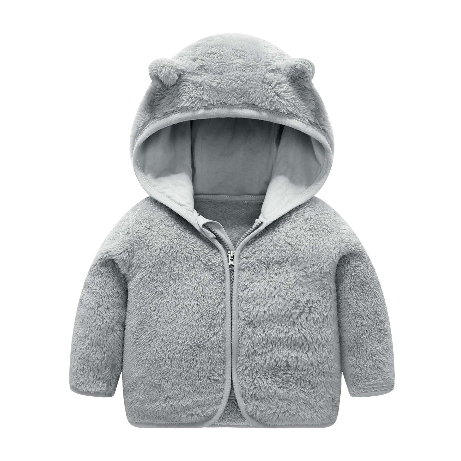Children's Hooded Coral Fleece Padded Jacket Pi-Mart