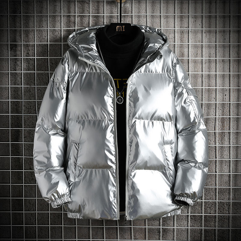 Thickened shiny hooded cotton jacket CJD
