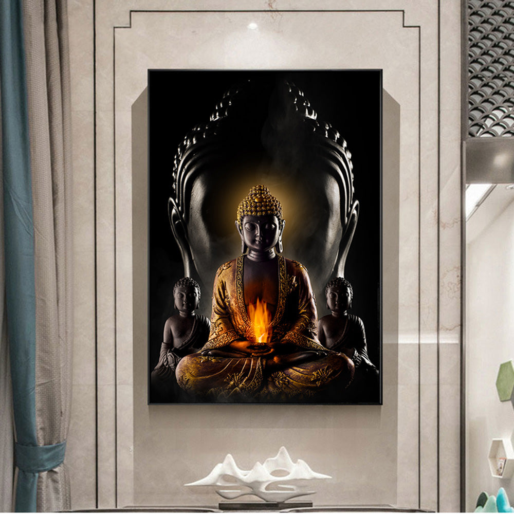 God Buddha Wall Art Canvas  Modern Buddha Canvas Art Paintings On The Wall Canvas Pictures Buddhism Posters Wall Decor PearlNestDecor.com