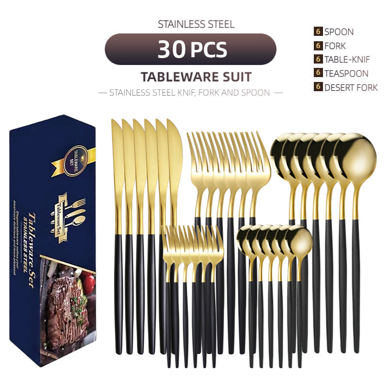 Stainless Steel Knife And Forks 30-piece Tableware Set Suit