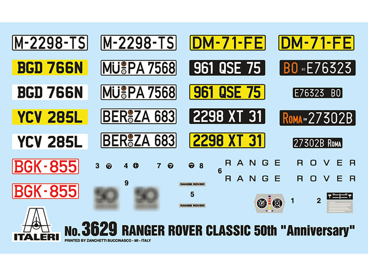 Skill 3 Model Kit Land Rover Range Rover Classic 50th Anniversary 1/24 Scale Model by Italeri LuxuryLifeWay Online Store