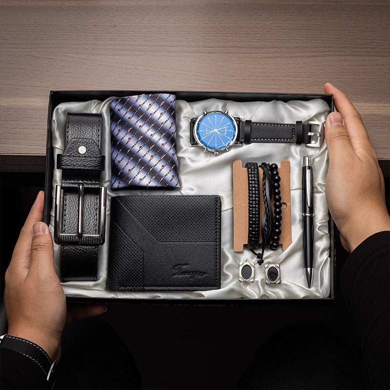 Father's Day Watch Belt Wallet Tie Cuff Men's Gift Set LadyShow.Store