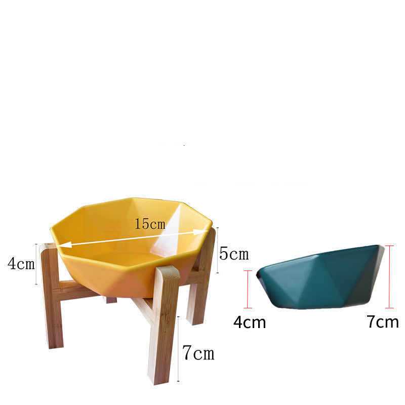 Ceramic high-footed cat food bowl Pets Fashion