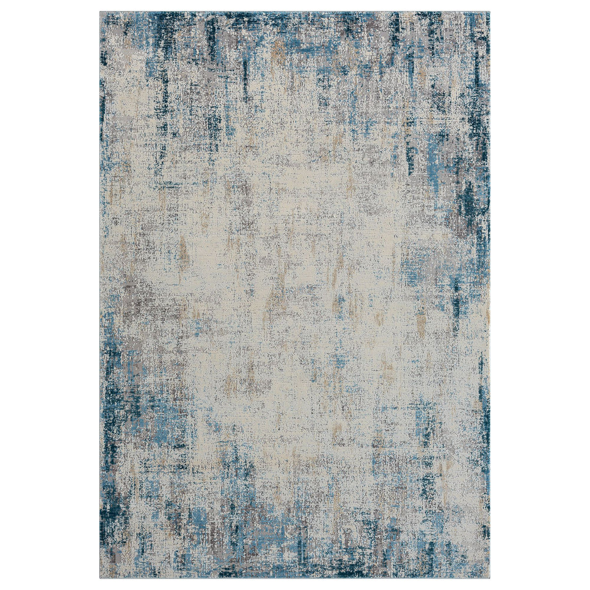 2' X 3' Blue and Ivory Abstract Area Rug LuxuryLifeWay Online Store