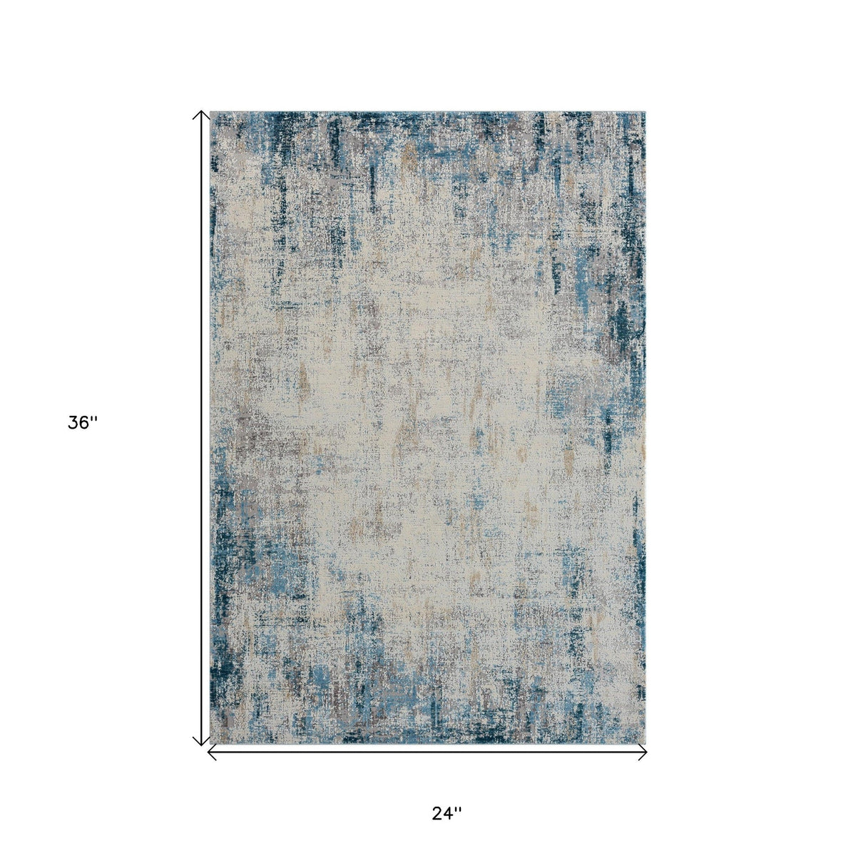 2' X 3' Blue and Ivory Abstract Area Rug LuxuryLifeWay Online Store