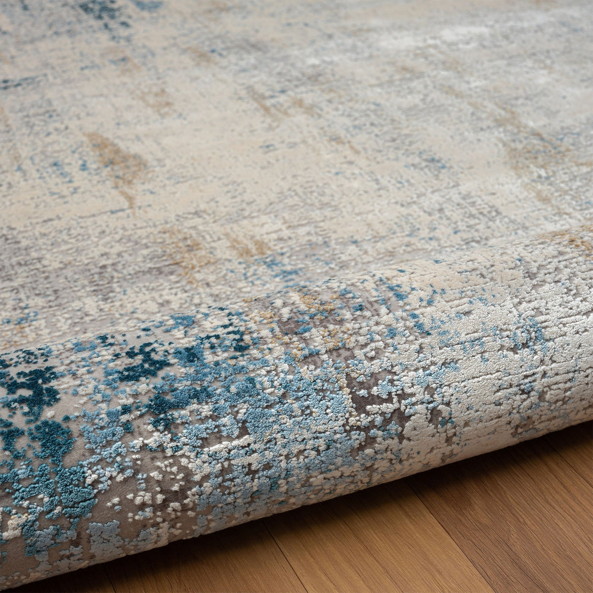 2' X 3' Blue and Ivory Abstract Area Rug LuxuryLifeWay Online Store
