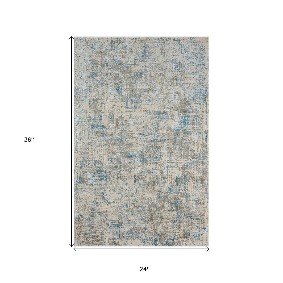 2' X 3' Blue and Ivory Abstract Area Rug LuxuryLifeWay Online Store
