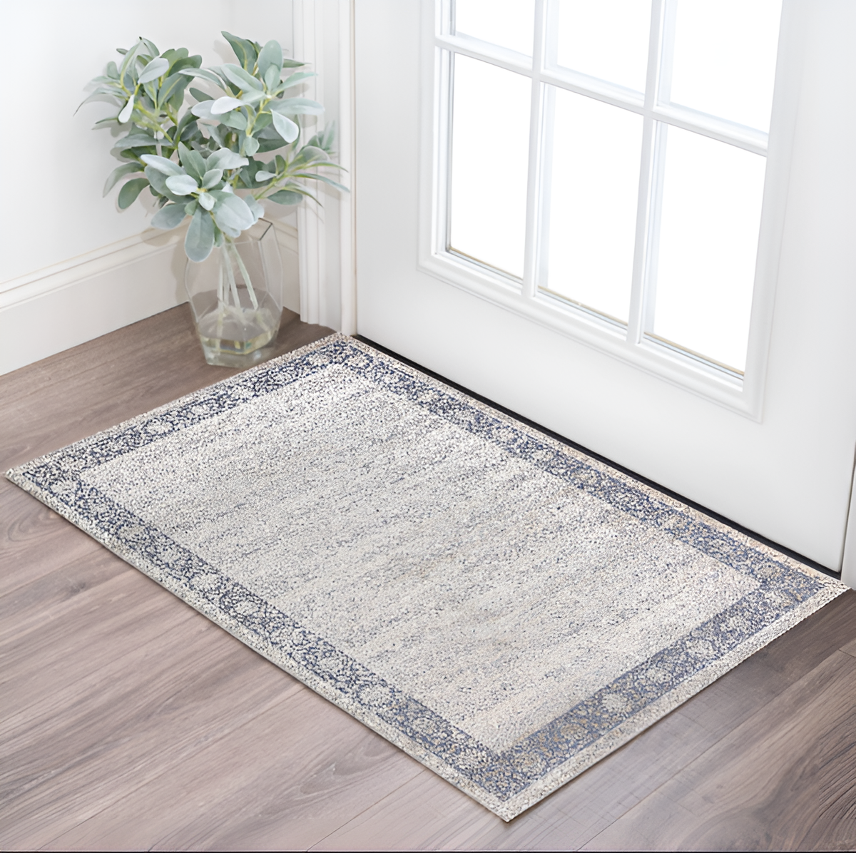 2' X 3' Blue and Beige Floral Area Rug LuxuryLifeWay Online Store