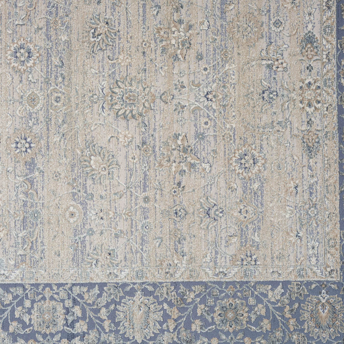 2' X 3' Blue and Beige Floral Area Rug LuxuryLifeWay Online Store