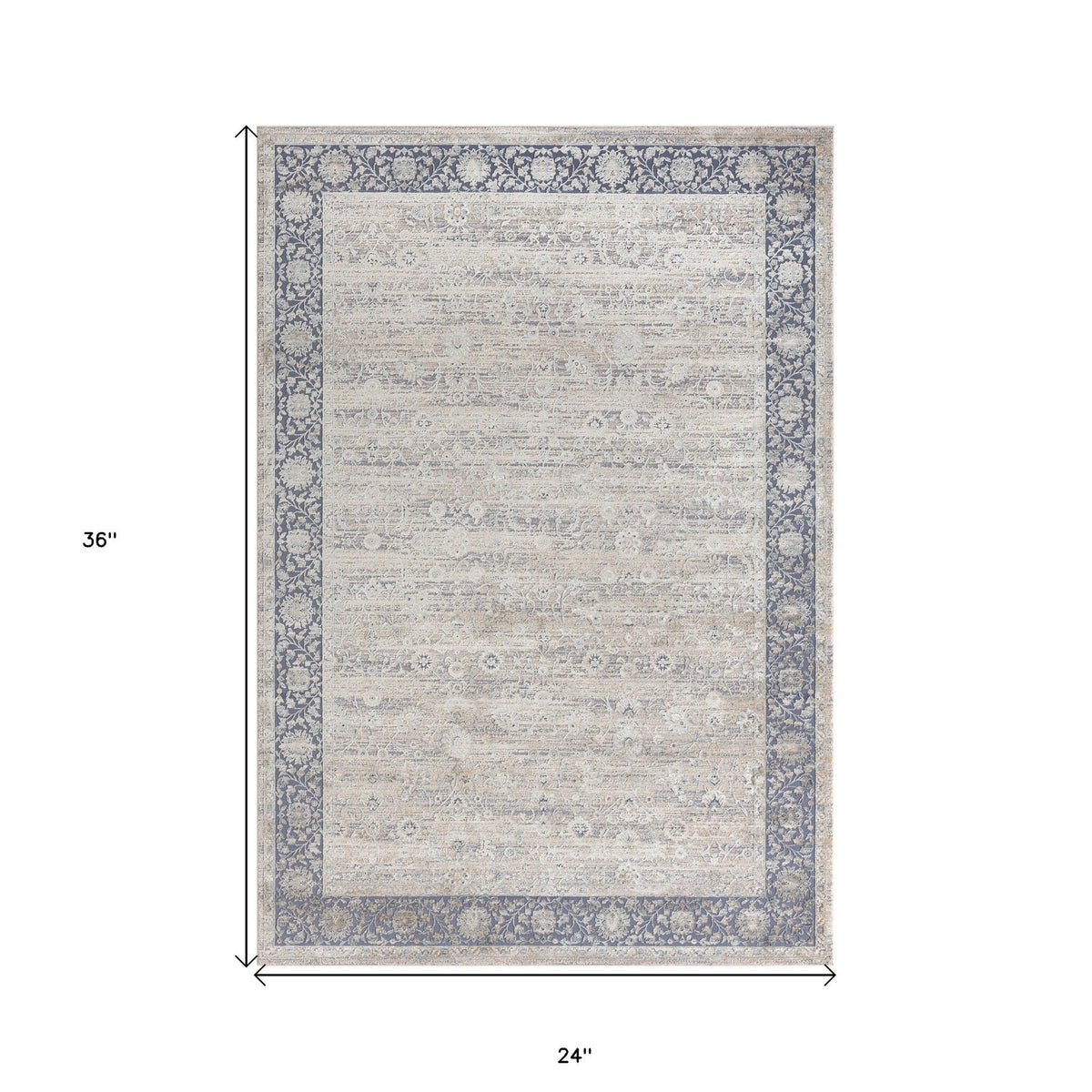 2' X 3' Blue and Beige Floral Area Rug LuxuryLifeWay Online Store