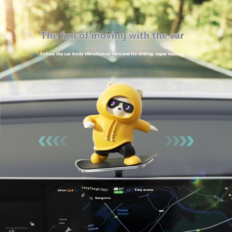 Cartoon Bear Car Skateboard Pi-Mart