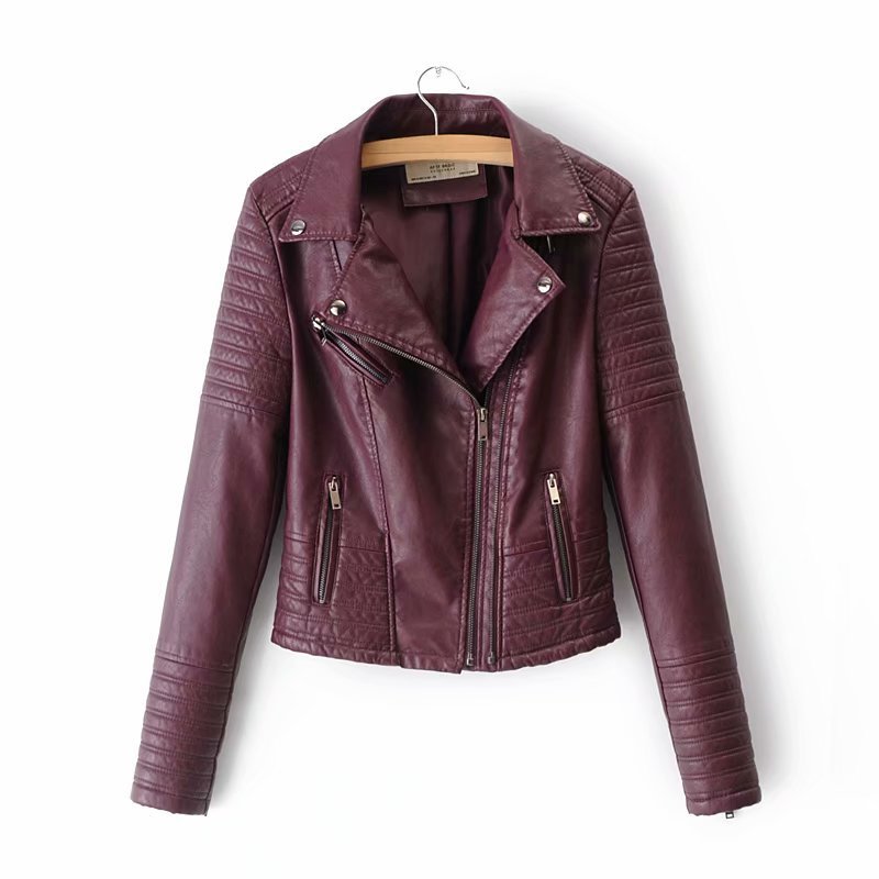 Slim European and American motorcycle leather jacket