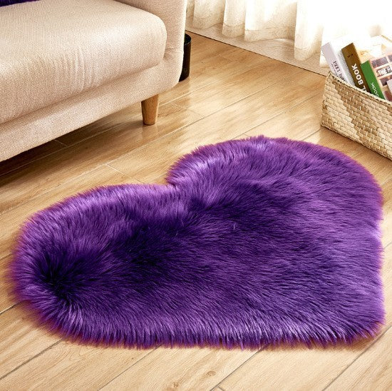 Plush Heart Shaped Carpet PearlNestDecor.com