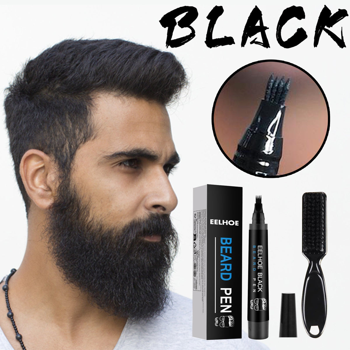 Beard Styling Pen - Black Box Tri Light Beauty