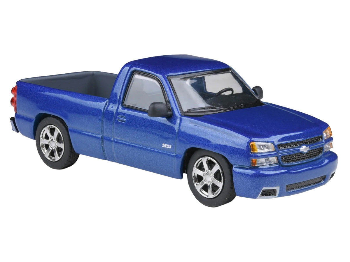 2006 Chevrolet Silverado 'Cateye' Pickup Truck Ming Blue Metallic 1/64 Diecast Model Car by Paragon Models LuxuryLifeWay Online Store