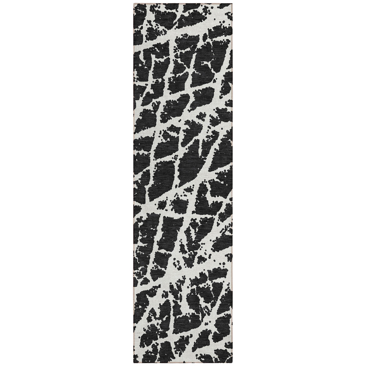 8' Runner Black and White Abstract Washable Non Skid Indoor Outdoor Runner Rug LuxuryLifeWay Online Store
