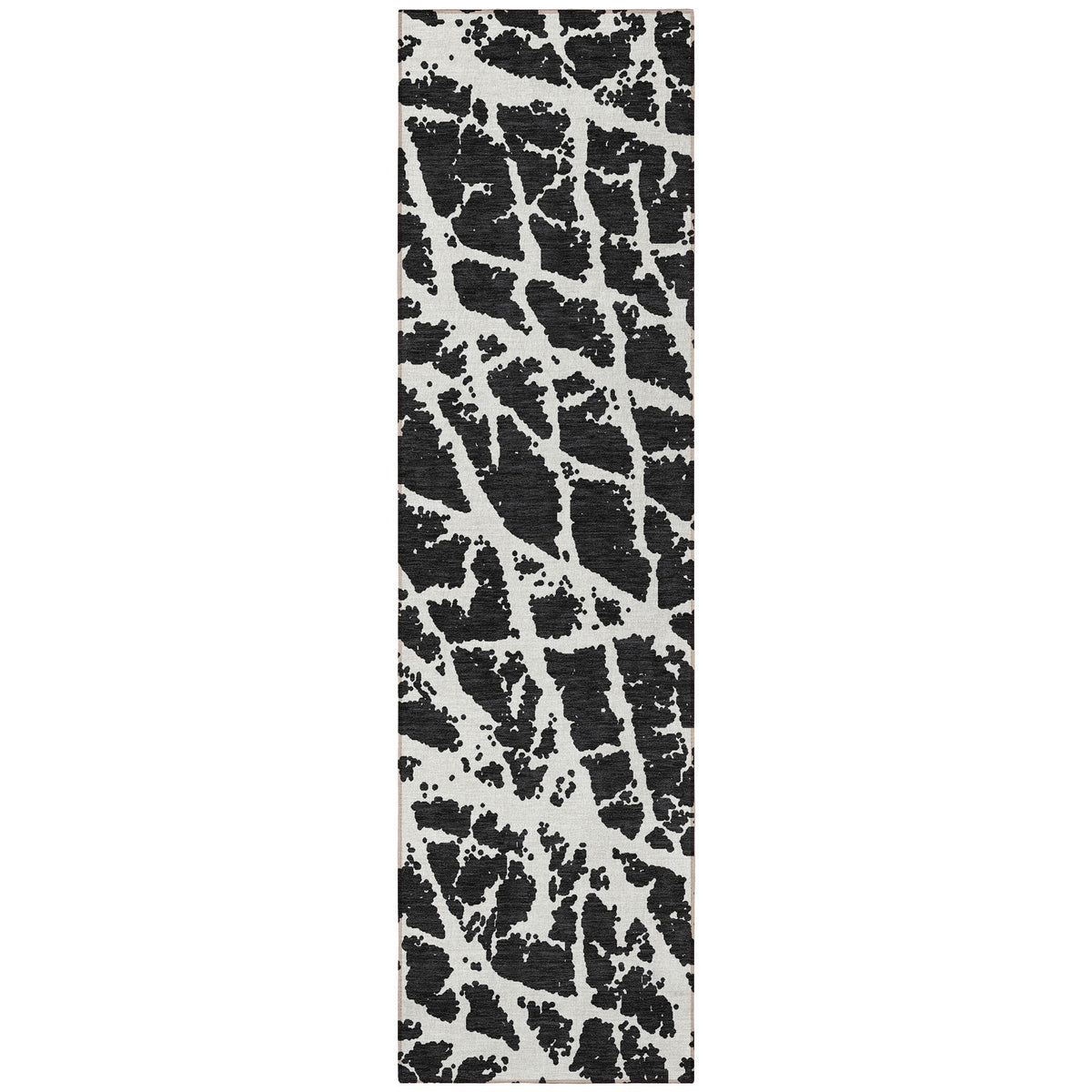 8' Runner Black and White Abstract Washable Non Skid Indoor Outdoor Runner Rug LuxuryLifeWay Online Store