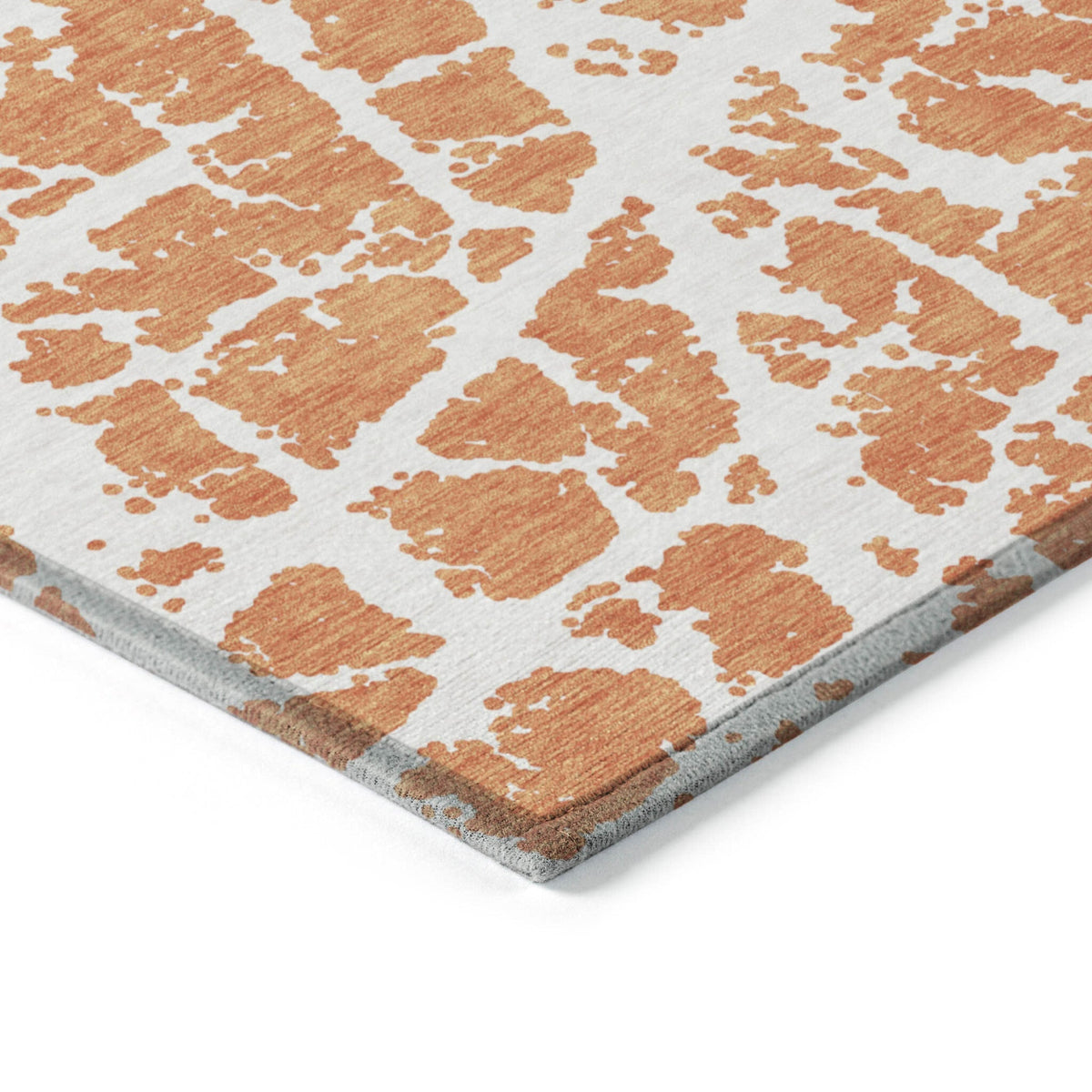 8' Runner Orange and White Abstract Washable Non Skid Indoor Outdoor Runner Rug LuxuryLifeWay Online Store
