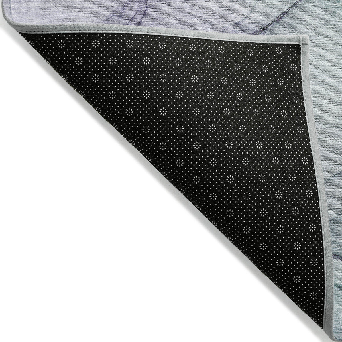 3' X 5' Blue and Gray Abstract Washable Non Skid Indoor Outdoor Area Rug LuxuryLifeWay Online Store
