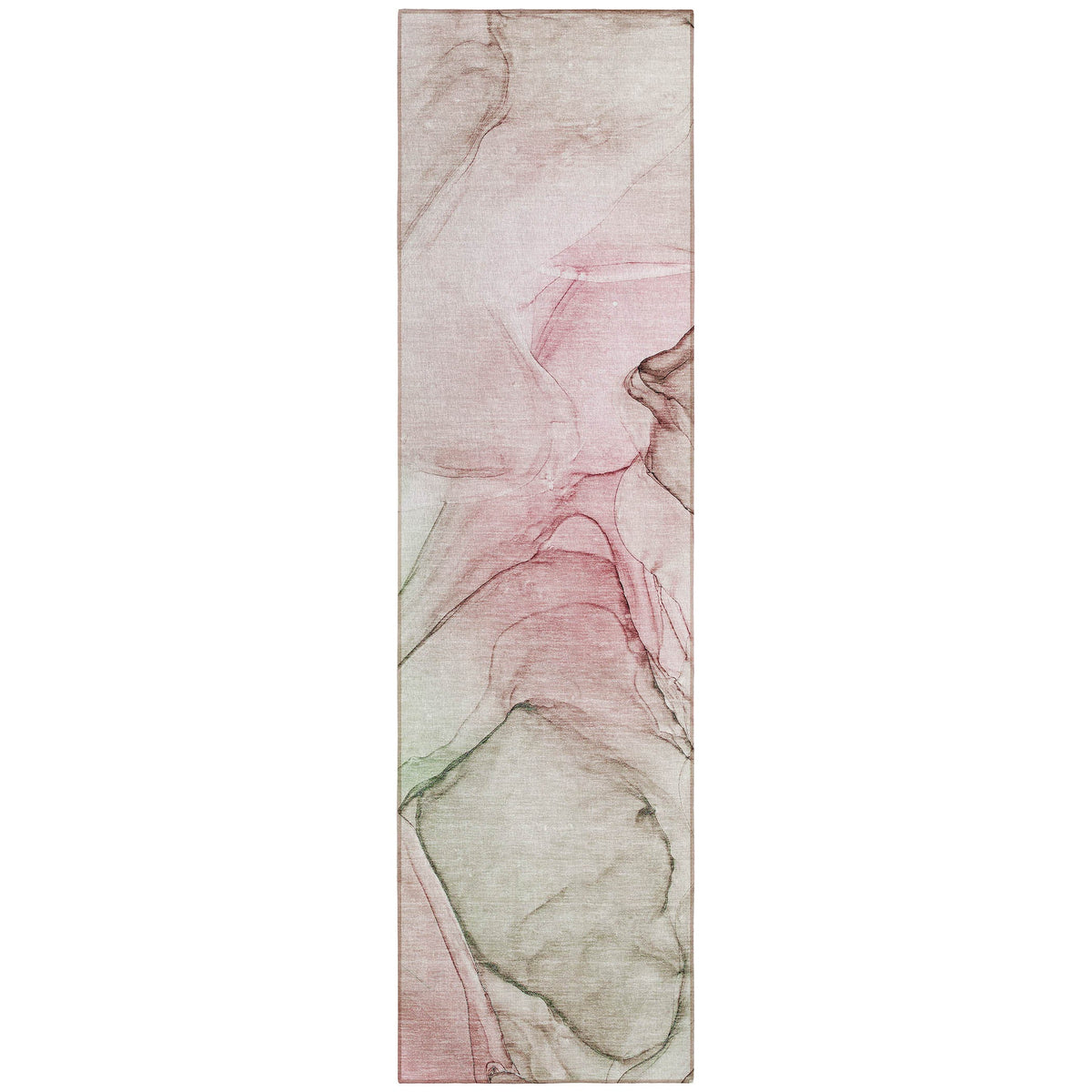 8' Runner Gray and Pink Abstract Washable Non Skid Indoor Outdoor Runner Rug LuxuryLifeWay Online Store