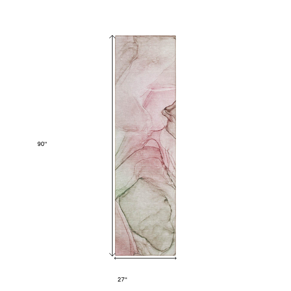 8' Runner Gray and Pink Abstract Washable Non Skid Indoor Outdoor Runner Rug LuxuryLifeWay Online Store