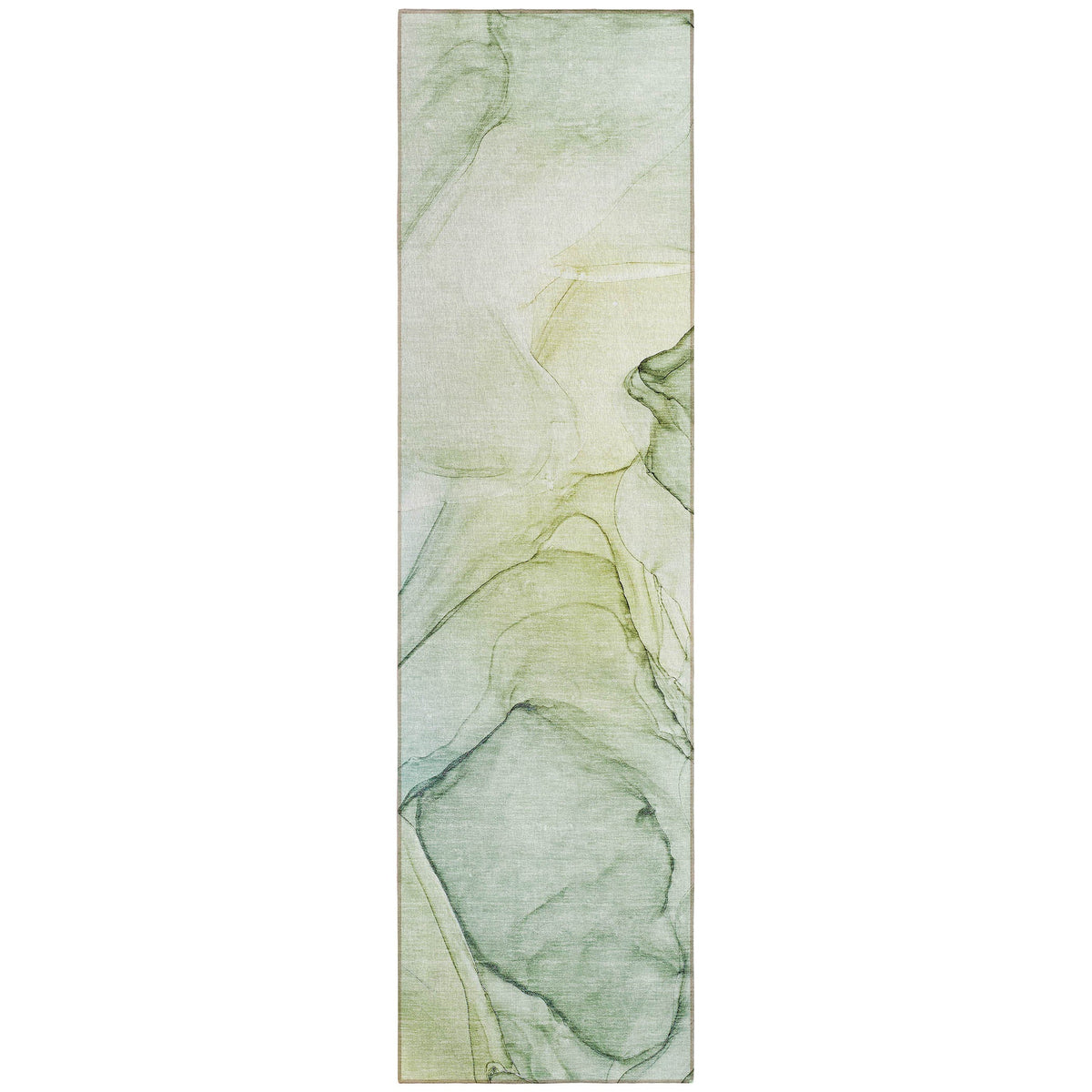 8' Runner Green Abstract Washable Non Skid Indoor Outdoor Runner Rug LuxuryLifeWay Online Store