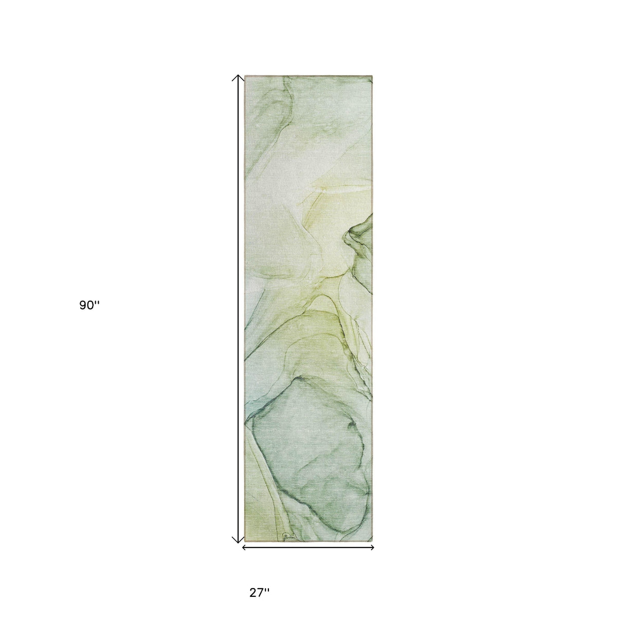 8' Runner Green Abstract Washable Non Skid Indoor Outdoor Runner Rug LuxuryLifeWay Online Store