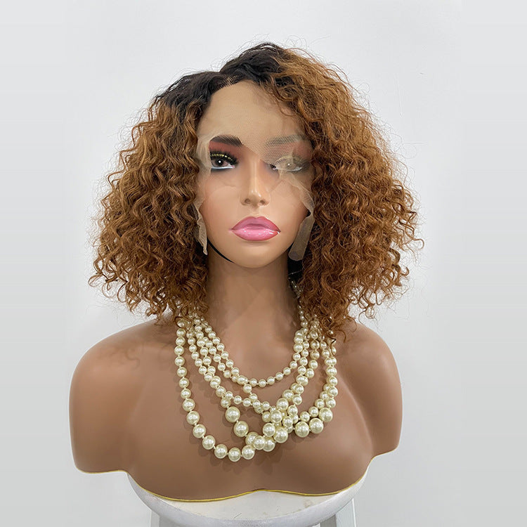Cross-border E-commerce Exclusively For Ombre Curly Bobo1b30 Human Hair Lace Wig LuxuryLifeWay Online Store