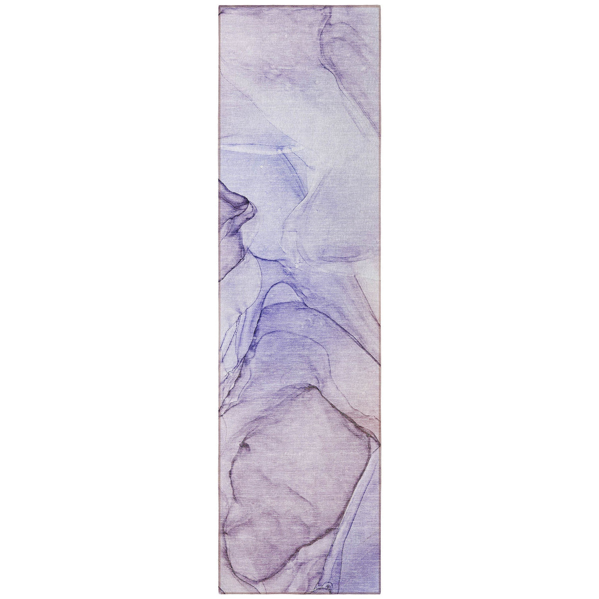 2' X 8' Gray and Purple Abstract Washable Non Skid Indoor Outdoor Runner Rug LuxuryLifeWay Online Store
