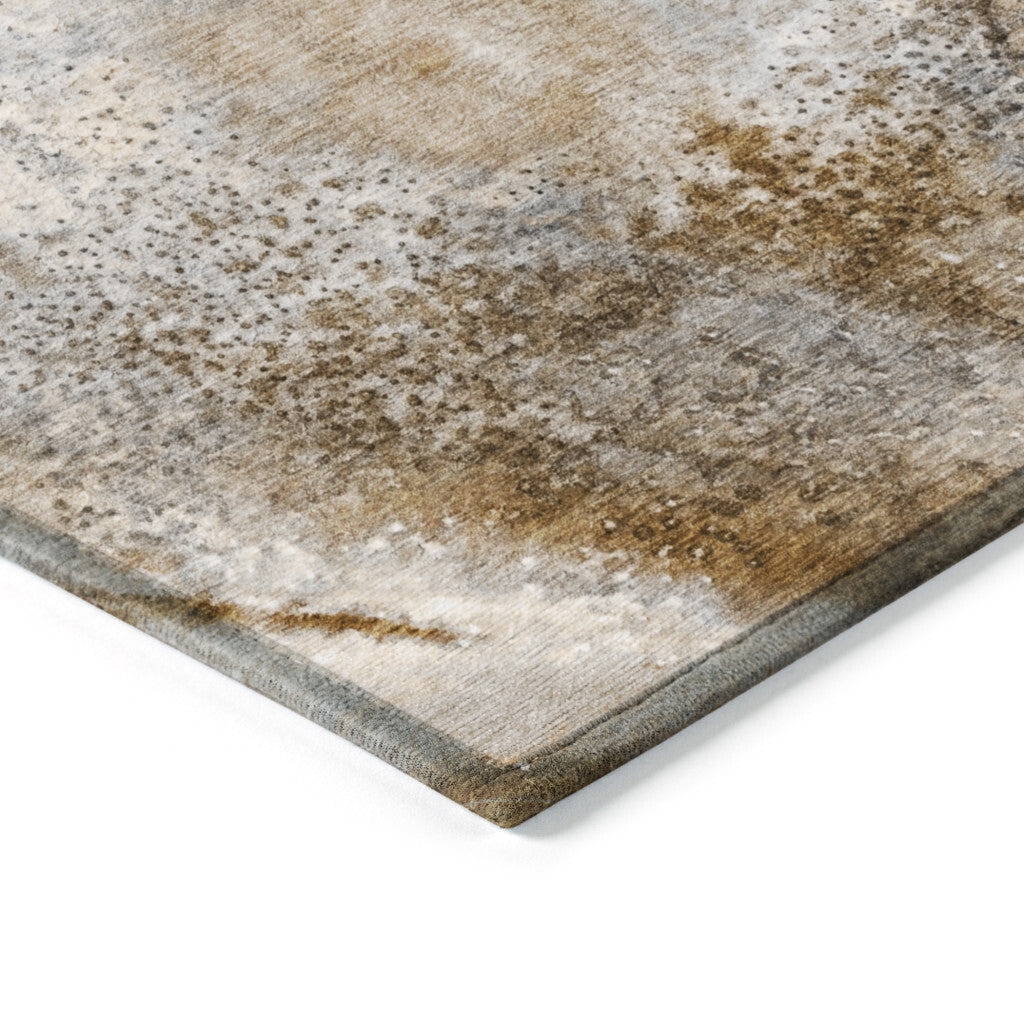 3' X 5' Brown Abstract Washable Non Skid Indoor Outdoor Area Rug LuxuryLifeWay Online Store