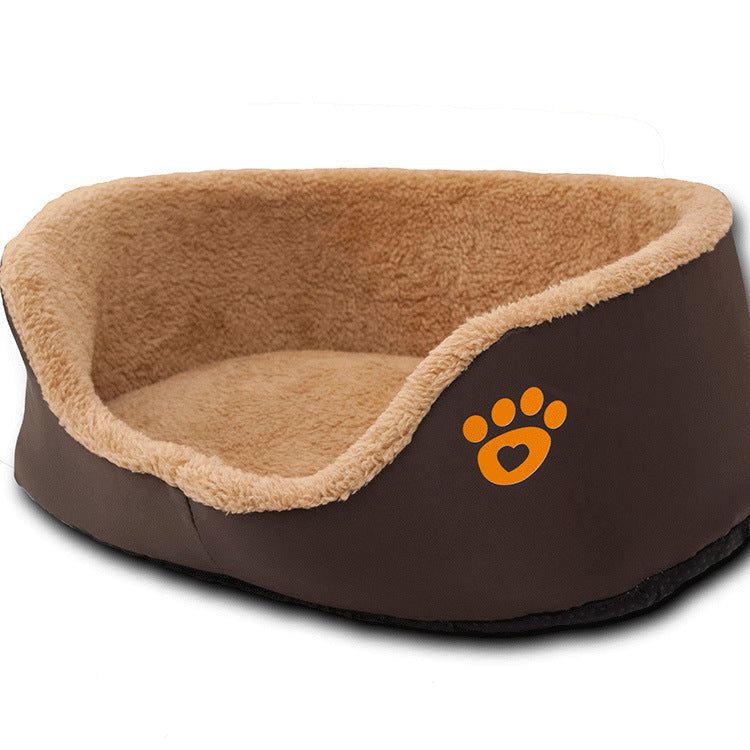 Soft Warm Wool Dog Bed Round Shape Pet Sofa Pets Fashion