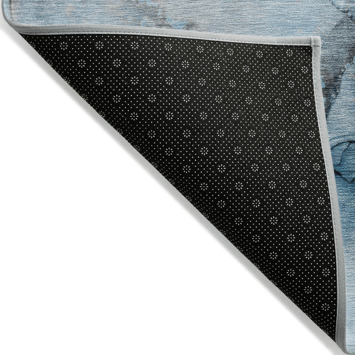 8' Runner Blue and Ivory Abstract Washable Non Skid Indoor Outdoor Runner Rug LuxuryLifeWay Online Store