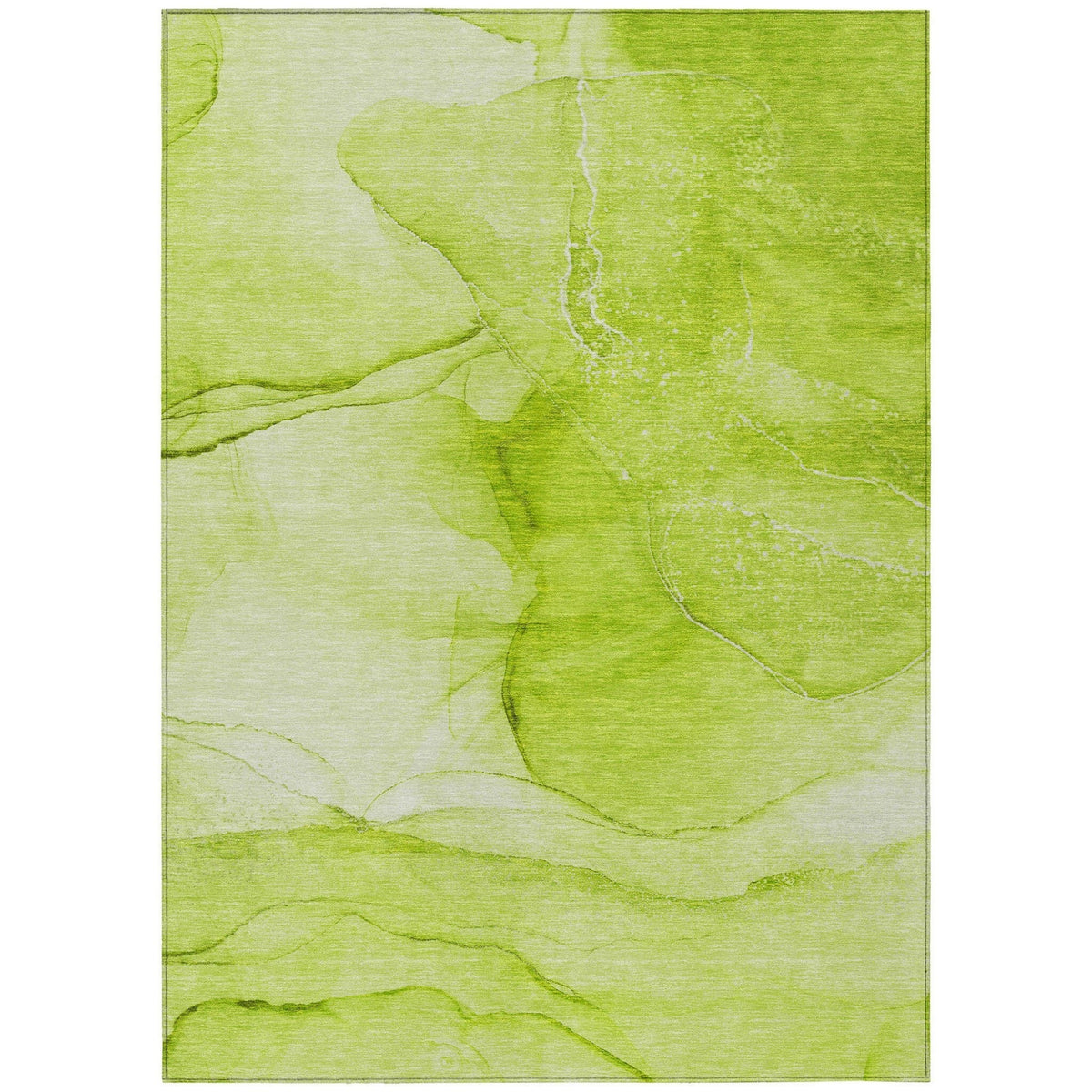3' X 5' Green Abstract Washable Non Skid Indoor Outdoor Area Rug LuxuryLifeWay Online Store