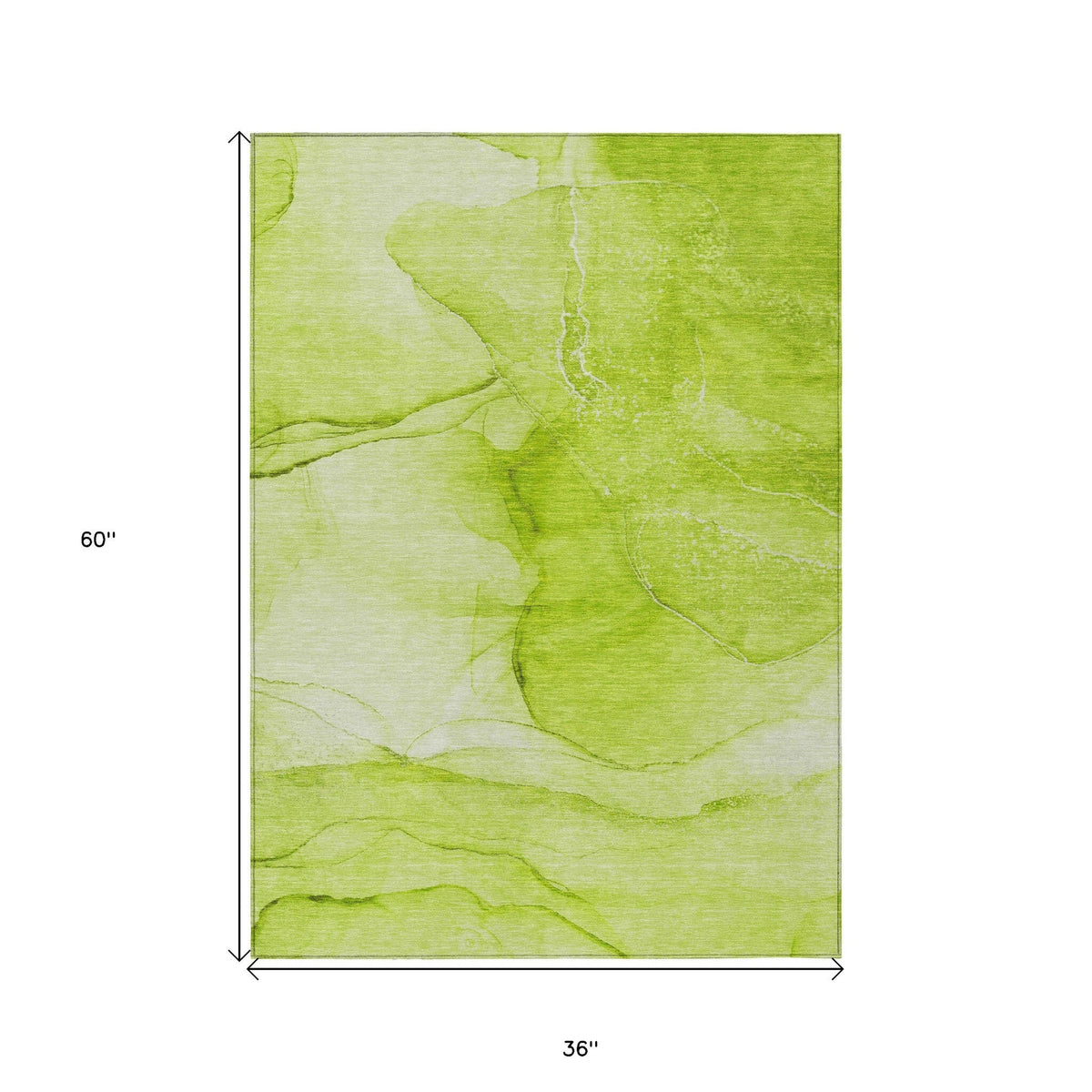 3' X 5' Green Abstract Washable Non Skid Indoor Outdoor Area Rug LuxuryLifeWay Online Store