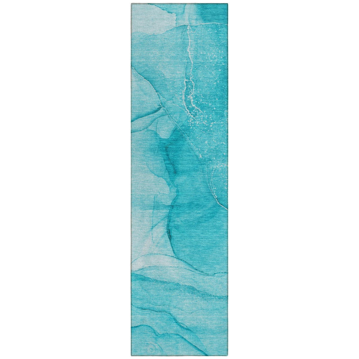 8' Runner Teal Abstract Washable Non Skid Indoor Outdoor Runner Rug LuxuryLifeWay Online Store