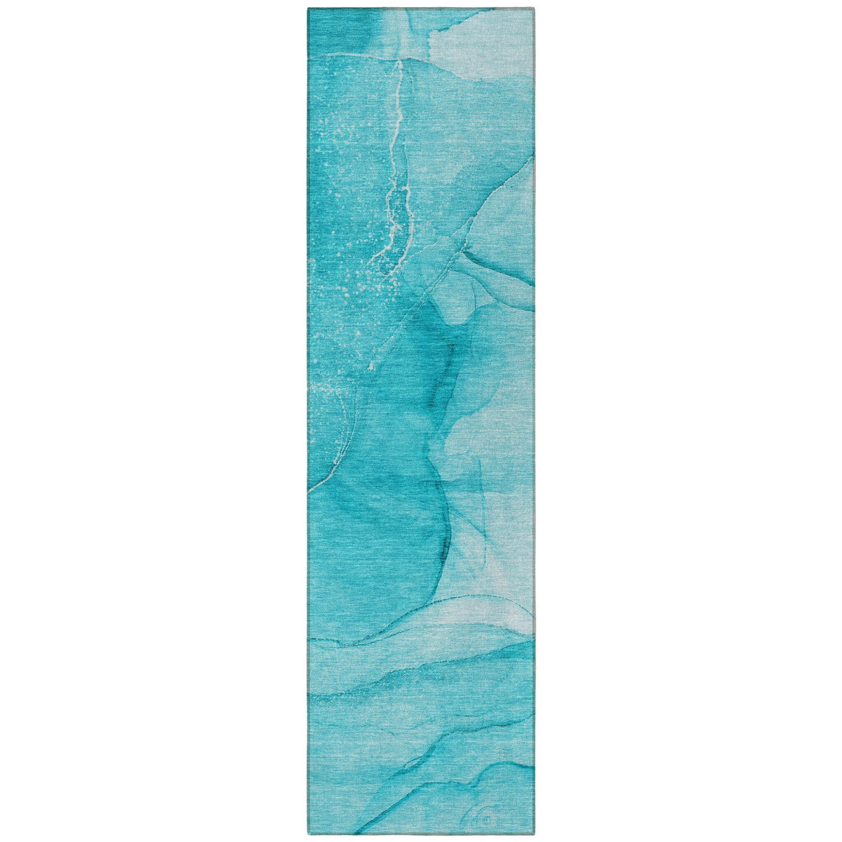 8' Runner Teal Abstract Washable Non Skid Indoor Outdoor Runner Rug LuxuryLifeWay Online Store
