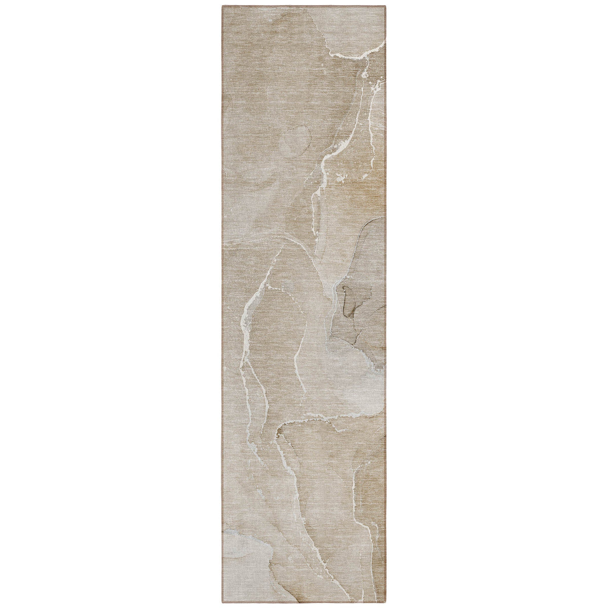 8' Runner Beige Abstract Washable Non Skid Indoor Outdoor Runner Rug LuxuryLifeWay Online Store