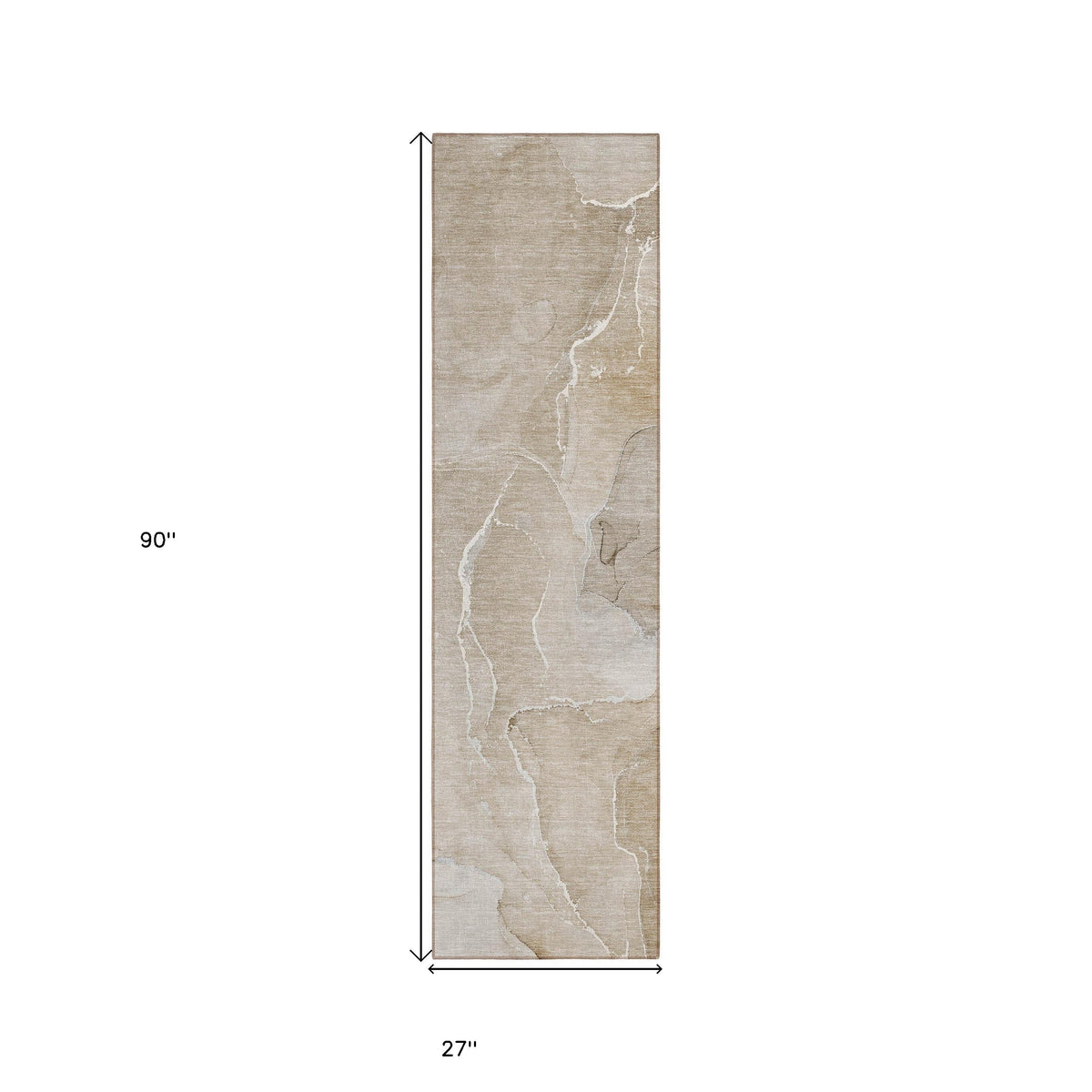 8' Runner Beige Abstract Washable Non Skid Indoor Outdoor Runner Rug LuxuryLifeWay Online Store
