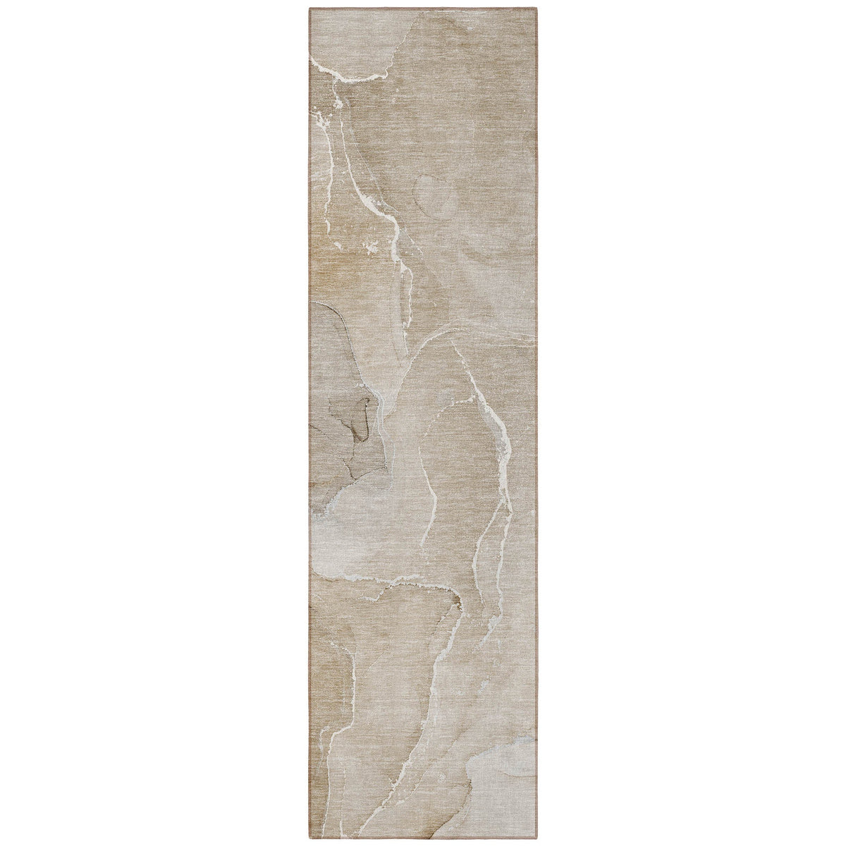 8' Runner Beige Abstract Washable Non Skid Indoor Outdoor Runner Rug LuxuryLifeWay Online Store