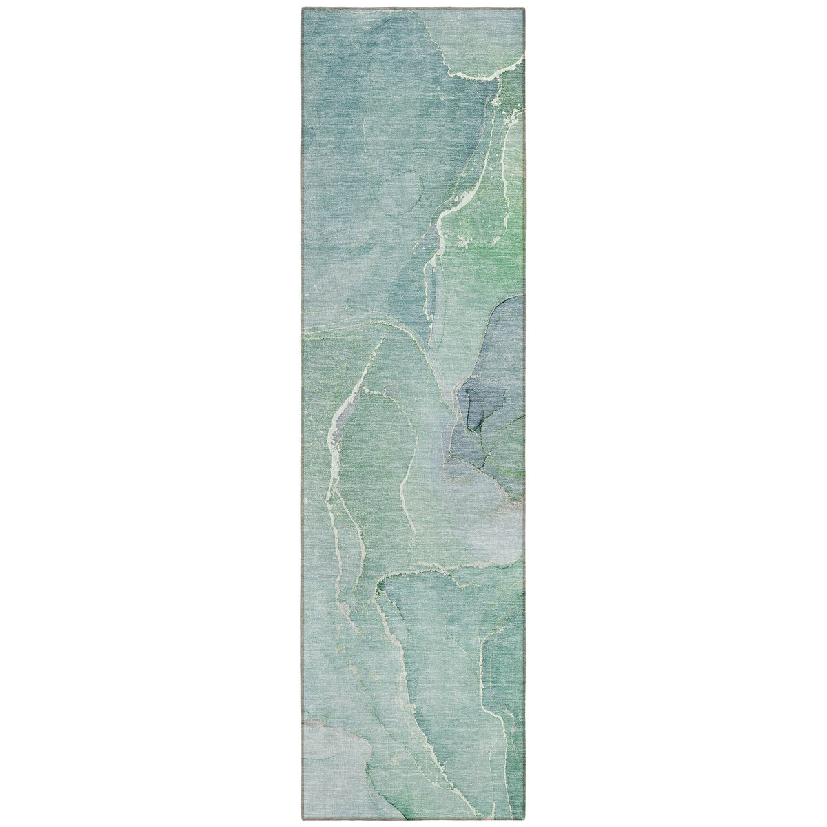 8' Runner Teal Abstract Washable Non Skid Indoor Outdoor Runner Rug LuxuryLifeWay Online Store
