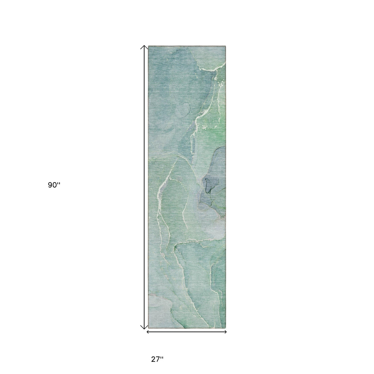 8' Runner Teal Abstract Washable Non Skid Indoor Outdoor Runner Rug LuxuryLifeWay Online Store
