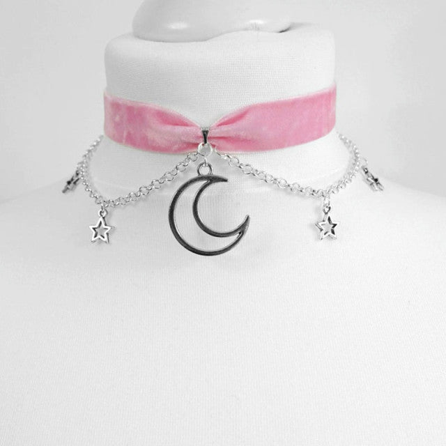 Black Crescent Moon Necklace Pi-Mart