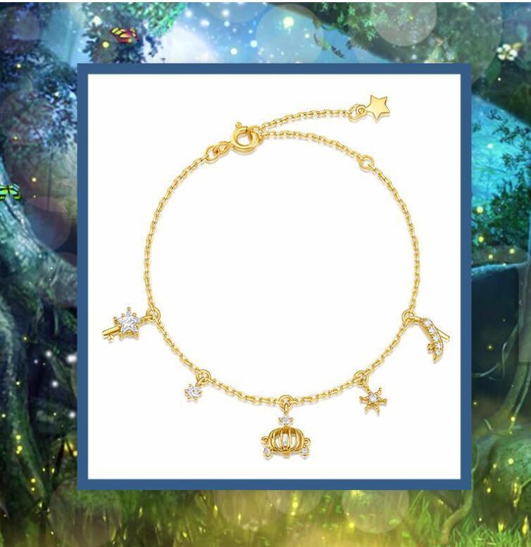 Pumpkin Car Shoes 925 Silver Cubic Zirconia Bracelet