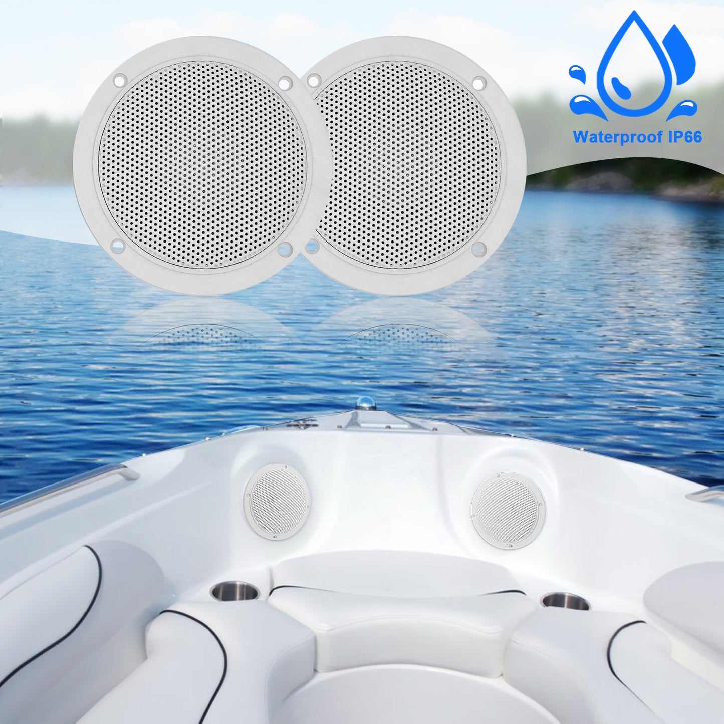 120 Watts 4 Inch Waterproof Marine Speakers Sound System Boat Speake For Outdoor Golf Cart SPA UTV ATV Motorcycle Music Speaker