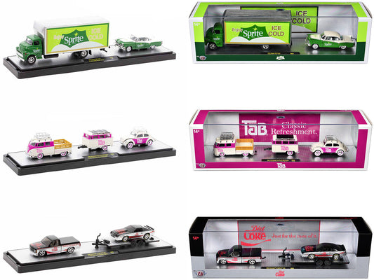 Auto Haulers "Soda" Set of 3 pieces Release 26 Limited Edition to 9600 pieces Worldwide 1/64 Diecast Models by M2 Machines LuxuryLifeWay Online Store
