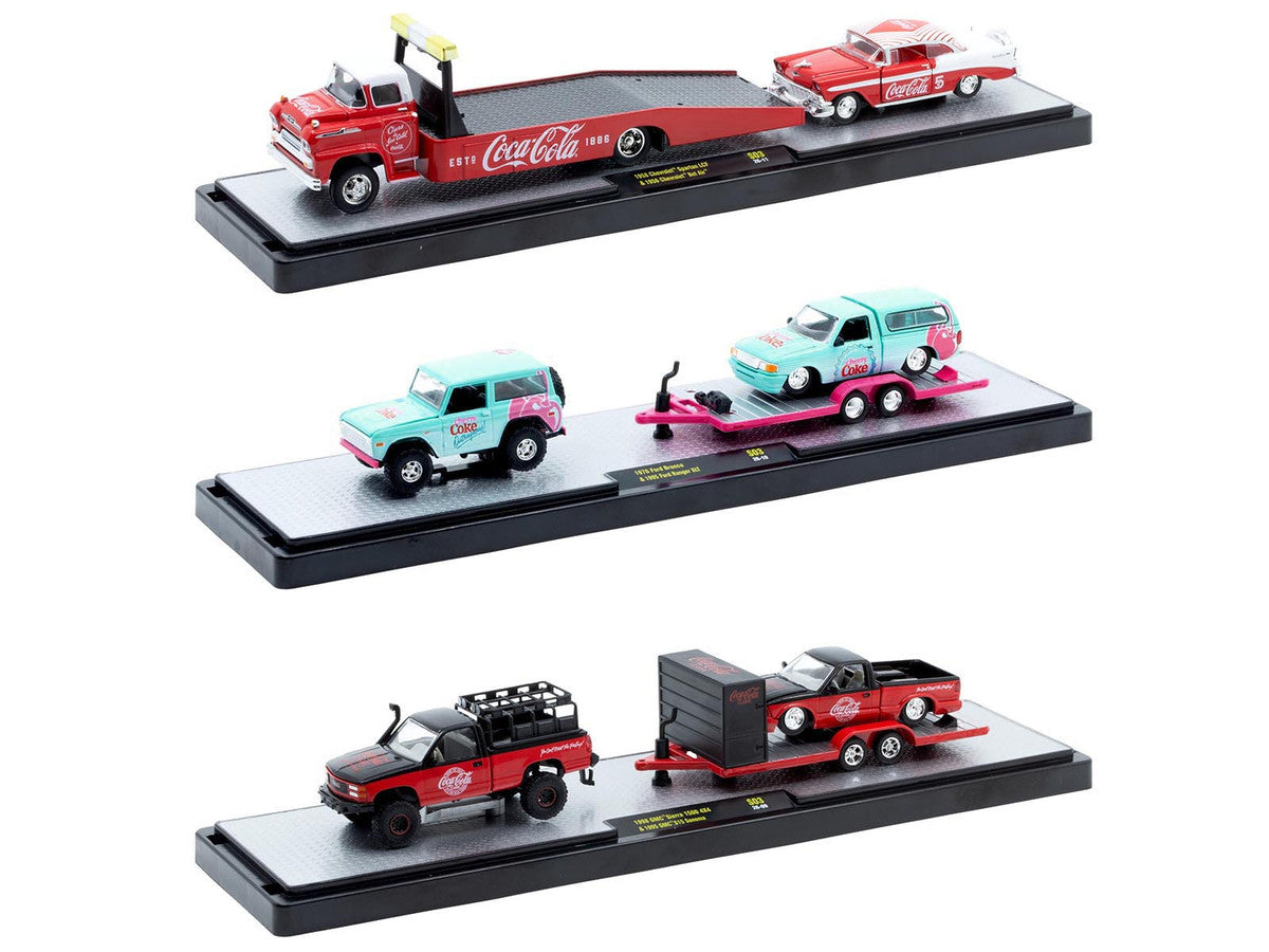 Auto Haulers "Coca-Cola" Set of 3 pieces Release S03 Limited Edition to 4800 pieces Worldwide 1/64 Diecast Model by M2 Machines LuxuryLifeWay Online Store