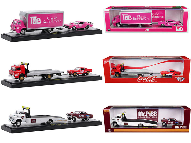 Auto Haulers "3 Sodas" Set of 3 pieces Release 15 Limited Edition to 8400 pieces Worldwide 1/64 Diecast Model Cars by M2 Machines LuxuryLifeWay Online Store