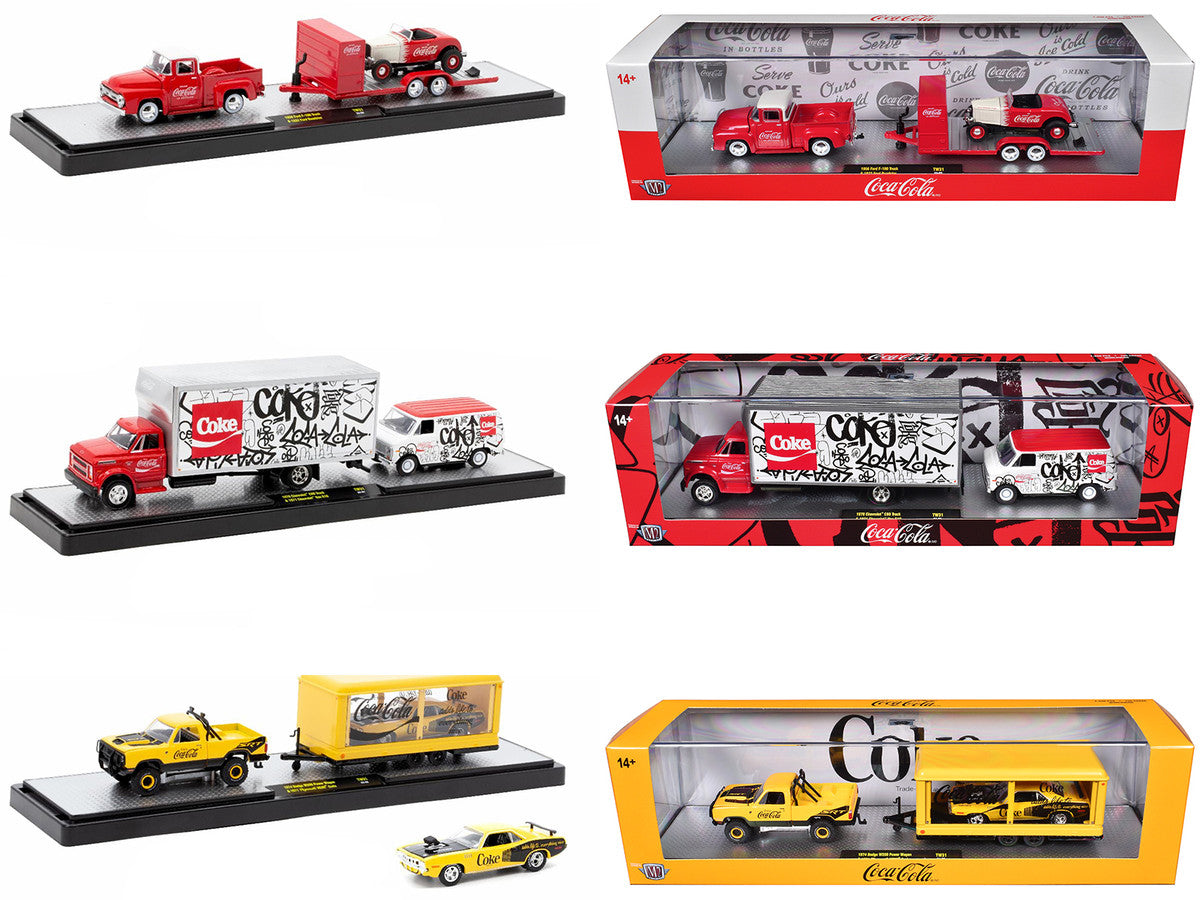 Auto Haulers "Coca-Cola" Set of 3 pieces Release 31 Limited Edition to 7250 pieces Worldwide 1/64 Diecast Models by M2 Machines LuxuryLifeWay Online Store